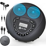 KLIM Speaker + Portable CD Player With Speakers + NEW 2024 + Walkman + Rechargeable Battery + Portable CD Player With Headphones + CD Player Portable + SD/TF Card + AUX + Ideal Car CD Player