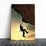 Big Box Art Canvas Print Wall Art Rock Face Mountain Climbing | Mounted and Stretched Box Frame Picture | Home Decor for Kitchen, Living, Dining Room, Bedroom, Hallway, Multi-Colour, 30x20 Inch