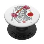 Vaporwave Buste romain Surréaliste Statue rétro Futurisme Esthétique PopSockets PopGrip Adhésif