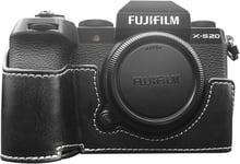 Housse Fuji XS20/X-S20, Étui pour Appareil Photo Fujifilm Fuji XS20/X-S20, Style rétro en Cuir PU Fuji XS20, étui de Protection avec poignée et Ouverture en Bas ¿ Noir