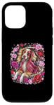 iPhone 12/12 Pro Cartoon Irish Setter dog with roses Case