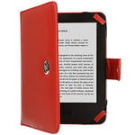 TECHGEAR Kindle PU Leather Folio Case Cover With Magnetic Clasp made for Amazon Kindle eReaders 12th - 4th Generation (2024-2011) & Kindle Paperwhite with 6 inch Screen (RED, Kindle eReader)