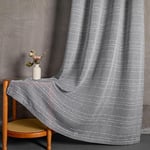 MYSKY HOME Ridaux Salon Voilage de Fenêtre, Rideaux et Draperies Intérieurs pour Chambre Lumière Filtrer Rideau Panneaux, L 140 x H 225 CM, Gris Foncé, 2 PCs