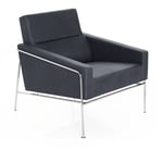 Fritz Hansen - Serie 3300 Fåtölj, Tyg, Hallingdal 180 - Fåtöljer - Arne Jacobsen - Grå - Läder/Metall/Trä