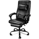 EINFEBEN Fauteuil gamer - Chaise gaming - Siège de bureau réglable - Avec repose-pieds télescopique - Ergonomique - Appui-tête - Support lombaire