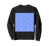 Climbing Vine Leaves In Blue On Light Blue Sweatshirt