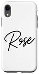 Coque pour iPhone XR Rose Nom Femme Mignon Fille Élégante Femme Amour Manuscrite