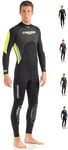 Cressi Morea Wetsuit Full 3mm Combinaison Humide Monopièce 3 mm Homme, Noir/Jaune/Argent, XL/5