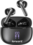 Casques et Écouteurs sans Fil Bluetooth 5,3 Casque stéréo Étanchéité IPX5 Ecran d'alimentation LED Oreillette Intra-Auriculaires Micro intégré pour téléphone Autonomie 30H Tout Noir