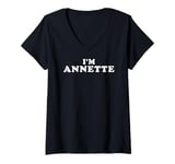 Womens I'm Annette, My Name Is Annette, I am Annette, Personalized V-Neck T-Shirt