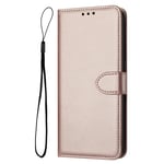 EIDERWOOD Samsung Galaxy S25 Ultra Kunst Skinn Flip Deksel med Avtakbar Stropp - Rose Gold