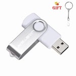 JASTER-Clé USB 2.0 rotative en plastique,clé gratuite JOColorful,clé USB,64 Go,32 Go,16 Go,128 Go,cadeau créatif - Type White-16 GO