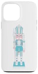 Coque pour iPhone 13 Pro Max Casse-noisette assortis vintage bleu Merry Christmas jouets