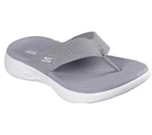 Skechers Women's On-The-Go 600 Sunny Flip-Flop, Gray Textile, 8 UK