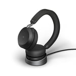 Jabra Evolve2 75 Stereo Cordless Headset för UC med skrivbordsstativ, Bluetooth, USB-A, svart