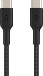 Belkin BoostCharge USB-C till USB-C flätad kabel 15 cm (svart)