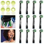 12 x Oral-B Cross Action Black Electric Toothbrush Heads Clean Maximiser New- UK