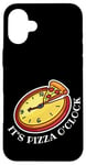 Coque pour iPhone 16 Plus Horloge Pizza Temps Mangez Plus De Pizza Fun Horloge