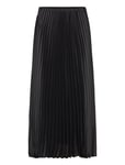 Mango Satin Pleated Skirt Svart