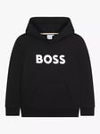 HUGO BOSS Kids' Logo Hoodie, Black