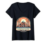 Womens Constantinople Byzantium Souvenir Constantinoupoli Byzantine V-Neck T-Shirt