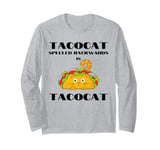 Funny Palindrome Cat Taco Lover Grammar Teacher Humor Pun Long Sleeve T-Shirt