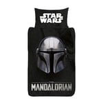 Star Wars: The Mandalorian Påslakan Set Enkelsäng Svart/Vit Black/White Single