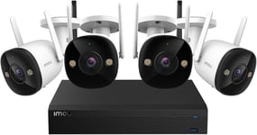 IMOU Wireless Security Camera System 4-Channel 1TB Wi-Fi NVR- 4 Bullet 2 Cameras