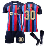 Gavi #30 tröja Fc Barcelona 22/23 säsong hemma fotbollströja set 26(140-150CM)