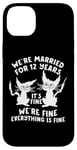 Coque pour iPhone 14 Plus 12ème anniversaire de mariage 12 Years Married Its Fine Cat