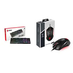 MSI Vigor GK30 Gaming Keyboard (UK Layout) - Mech-Membrane Switches - Full-Sized & CLUTCH GM08 Gaming Mouse 'Red LED, upto 4200 DPI, 6 Programmable button, Symmetrical design, Black