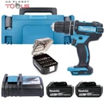 Makita DHP482JX14 18V LXT Combi Drill With 2 x 5Ah Batteries & B-68323 Bit Set