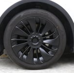 Tesla Model Y Turbine Navkapslar/ Hjulsidor för 19", Mattsvart, aerodynamisk, 4-pack