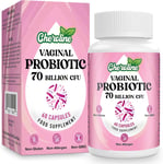 70 Billion CFU Vaginal Probiotics for Women, 60 Vegan Capsules, pH Balance & Hea