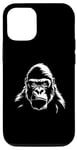 Coque pour iPhone 14 Gorilla Silhouette, Gorilla, Dos argenté, Homme, Femme