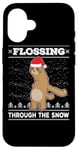 iPhone 16 Flossing Through The Snow Sloth Ugly Christmas Sweater Floss Case