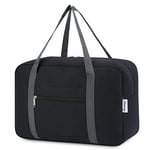 Narwey Sac de Voyage 40x20x25 Ryanair Cabine Bagage Pliable Sac Voyage Bagage Avion Sac de Sport Sac Weekend Femme Homme (Noir)