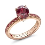 Faberge Colours of Love 18ct Rose Gold Ruby Fluted Ring - 57