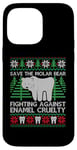 Coque pour iPhone 14 Pro Max Pull de Noël moche avec ours en molaire « Save The Molar Bear »