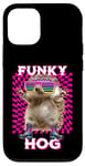 Coque pour iPhone 12/12 Pro Funky Hog, joli hérisson, disco, danse, rave trance