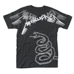 METALLICA - BLACK ALBUM FADED (ALL OVER) BLACK T-Shirt, Front & Back Print Large