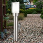 Borne Lumineuse Éclairage D'Extérieur Lampadaire Inox Blanc 1xE27 Hauteur 50 CM