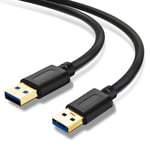 Jelly Tang USB 3.0 A to A Male Cable 6M,USB to USB Cable USB Male to Male Cable Double End USB Cord with Gold-Plated Connector for Hard Drive Enclosures, DVD Player, Laptop Cooler (20Ft/6M)
