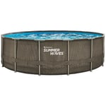 Piscine tubulaire Active Frame Pool ronde effet rotin 4,88 x 1,22 m Summer Waves