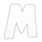 Décopatch AC742C - Un support en papier blanc mâché 1,5x10,5x12 cm, Petite lettre M