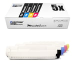 5x Toner for OKI C 822 CDTN DN N, 44844613, 44844616 CMYK