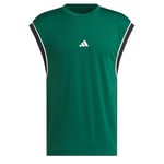 adidas Homme Basketball All World Sleeveless Tank, Team Dark Green/Black, XXL