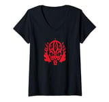 Star Wars Darth Maul Dark Side Villains Head Gothic Flames T-Shirt avec Col en V