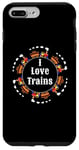 Coque pour iPhone 7 Plus/8 Plus I Love Trains Train Track Jouet électrique Train Train Tee