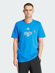 adidas UEFA EURO24&trade; Italy Tee - Blue, Blue, Size S, Men